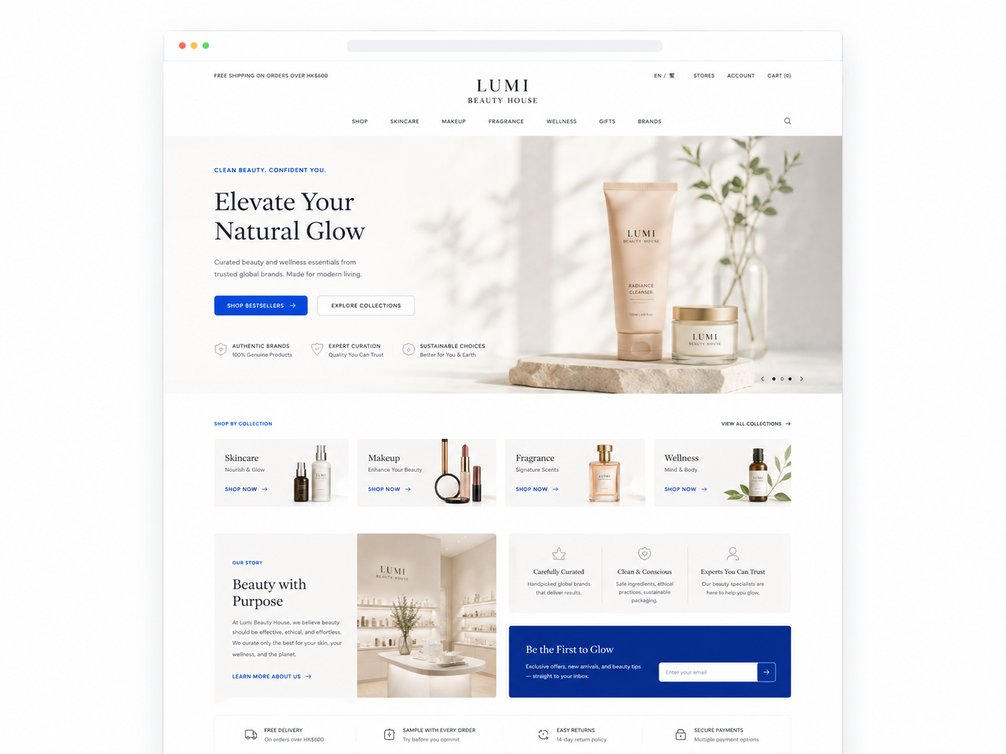 Beauty & Retail 品牌及零售網站 網頁設計案例